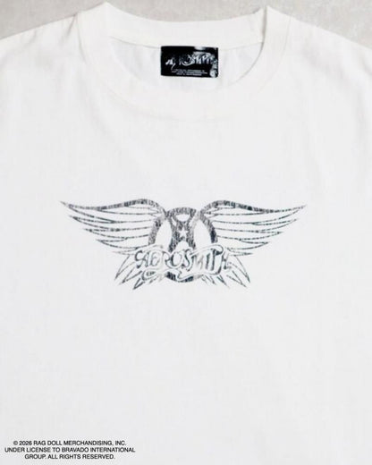 AEROSMITH エアロスミス バンドロゴTee / 半袖Tシャツ White