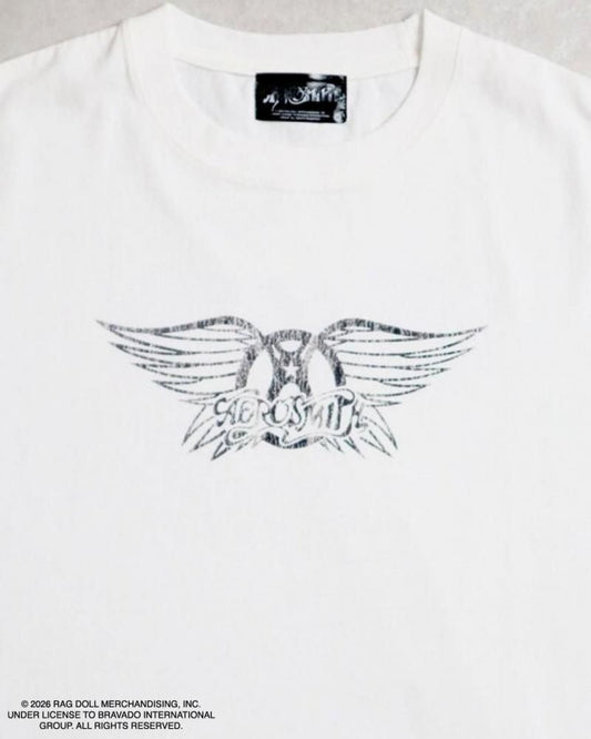 AEROSMITH エアロスミス バンドロゴTee / 半袖Tシャツ White