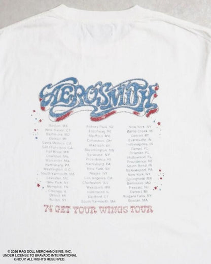 AEROSMITH エアロスミス バンドロゴTee / 半袖Tシャツ White