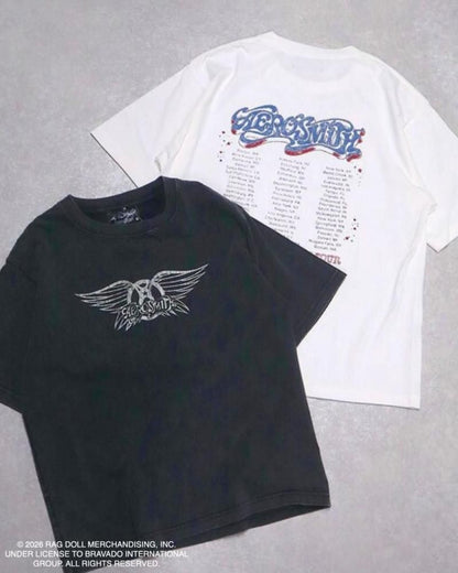 AEROSMITH エアロスミス バンドロゴTee / 半袖Tシャツ White