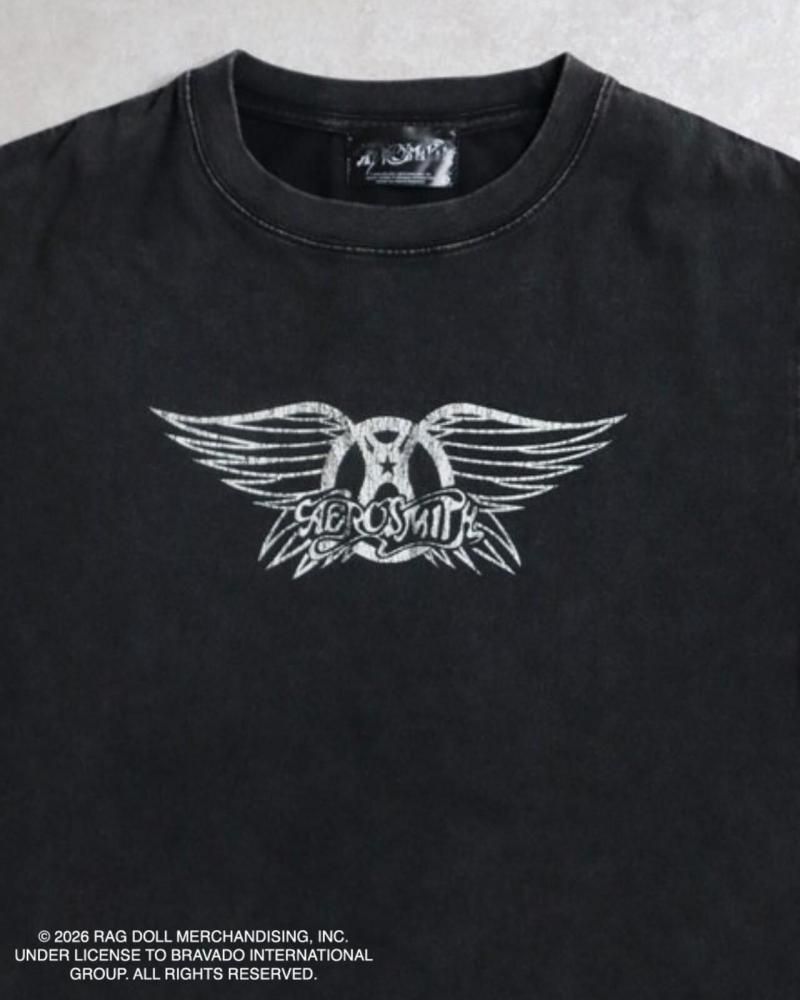 AEROSMITH エアロスミス バンドロゴTee / 半袖Tシャツ Black