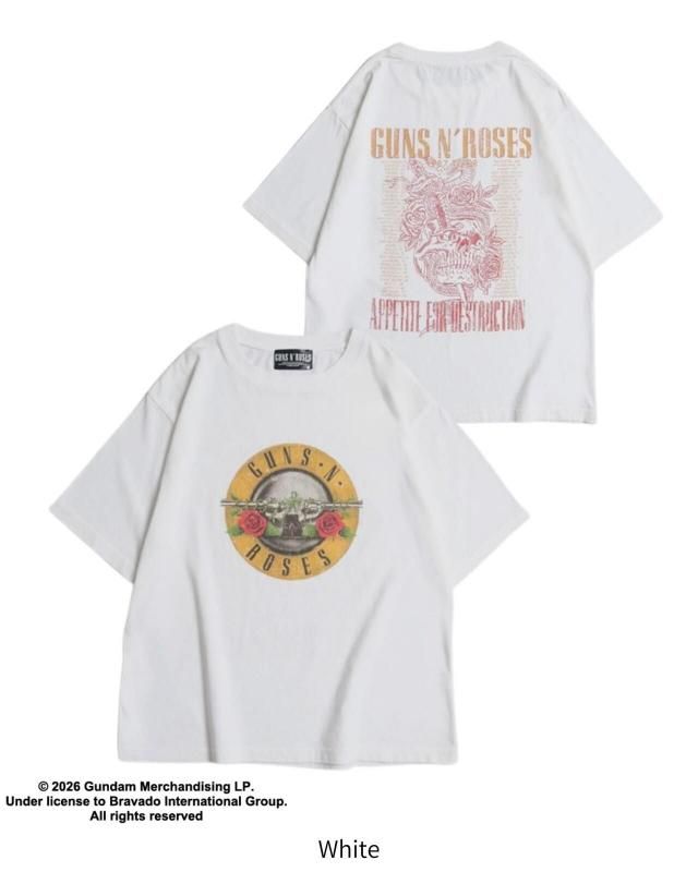 GUNS N’ ROSES ガンズ バンドロゴTee / 半袖Tシャツ White