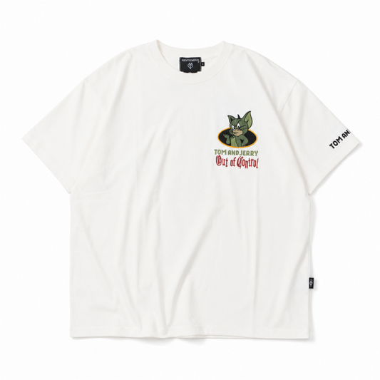 NEVERMIND × ワーナーブラザース トムとジェリー 天竺半袖 Tシャツ TJN-2604 WHITE