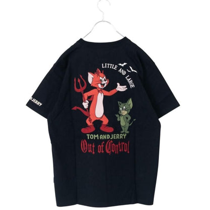 NEVERMIND × ワーナーブラザース トムとジェリー 天竺半袖 Tシャツ TJN-2604 BLACK