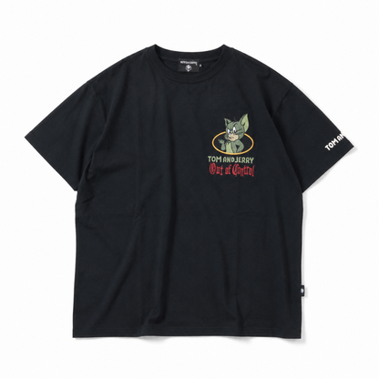 NEVERMIND × ワーナーブラザース トムとジェリー 天竺半袖 Tシャツ TJN-2604 BLACK