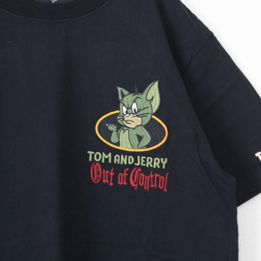 NEVERMIND × ワーナーブラザース トムとジェリー 天竺半袖 Tシャツ TJN-2604 BLACK