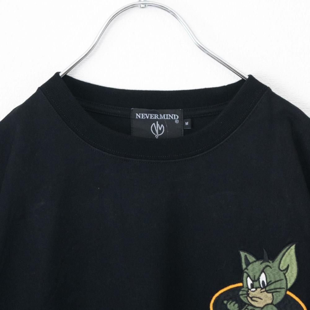 NEVERMIND × ワーナーブラザース トムとジェリー 天竺半袖 Tシャツ TJN-2604 BLACK