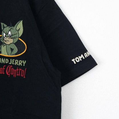 NEVERMIND × ワーナーブラザース トムとジェリー 天竺半袖 Tシャツ TJN-2604 BLACK