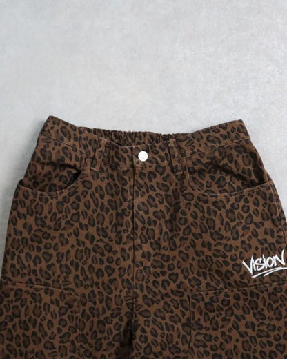 VISION STREET WEAR ダブルニーデニムパンツ Leopard