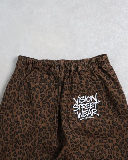 VISION STREET WEAR ダブルニーデニムパンツ Leopard