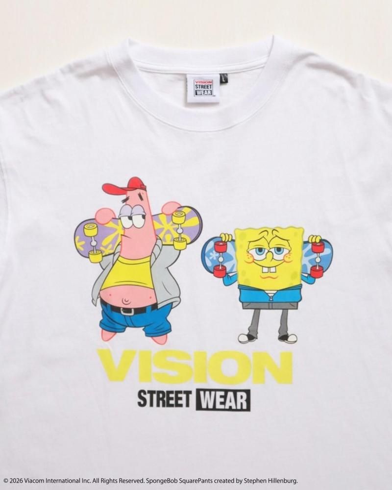 VISION STREET WEAR × スポンジ・ボブ SkaterTee / 半袖Tシャツ WHITE