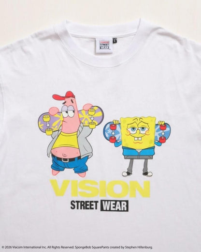 VISION STREET WEAR × スポンジ・ボブ SkaterTee / 半袖Tシャツ WHITE