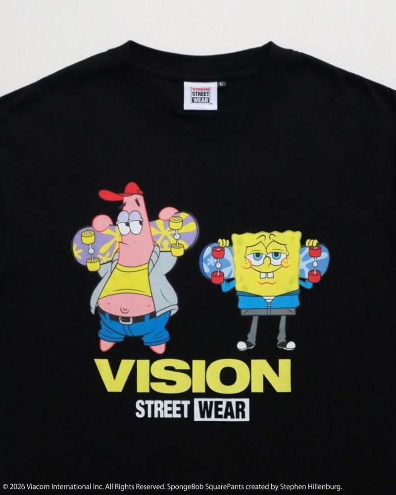 VISION STREET WEAR × スポンジ・ボブ SkaterTee / 半袖Tシャツ BLACK