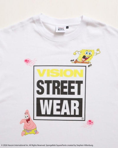 VISION STREET WEAR × スポンジ・ボブ VISION LogoT / 半袖Tシャツ WHITE