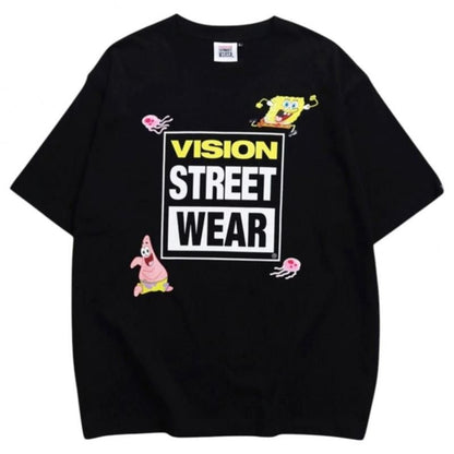 VISION STREET WEAR × スポンジ・ボブ VISION LogoT / 半袖Tシャツ BLACK