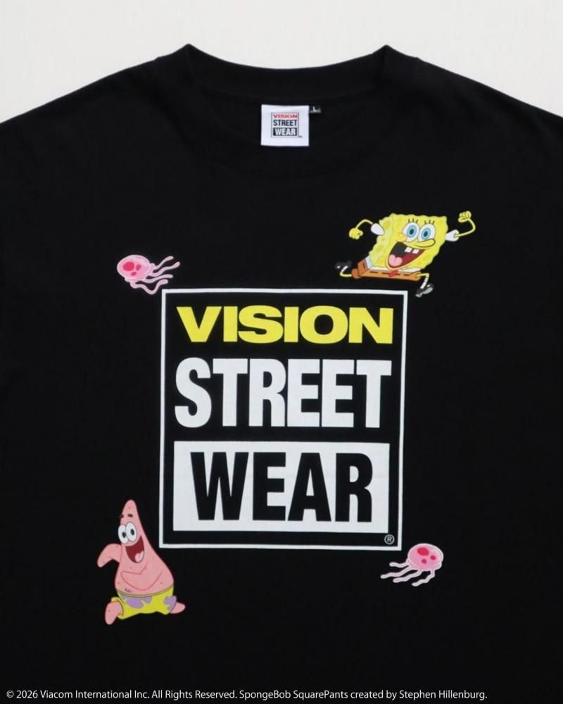 VISION STREET WEAR × スポンジ・ボブ VISION LogoT / 半袖Tシャツ BLACK