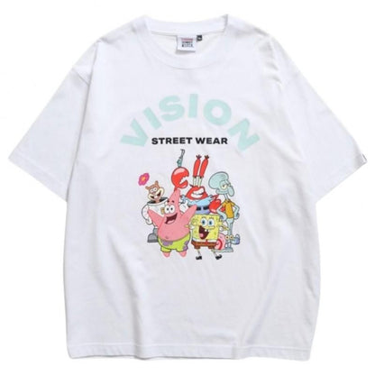 VISION STREET WEAR × スポンジ・ボブ Character Tee / 半袖Tシャツ WHITE