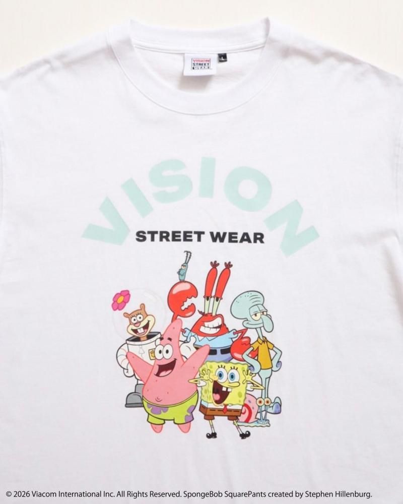 VISION STREET WEAR × スポンジ・ボブ Character Tee / 半袖Tシャツ WHITE