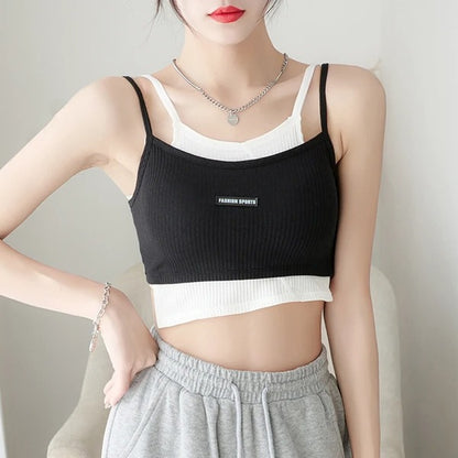 ALTROSE カップ付き レイヤード キャミソール ブラトップ BLACK