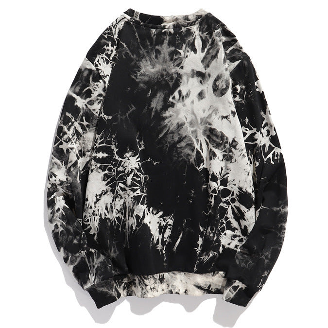 Tie-dye all-over print long sleeve sweatshirt BLEACH BLACK