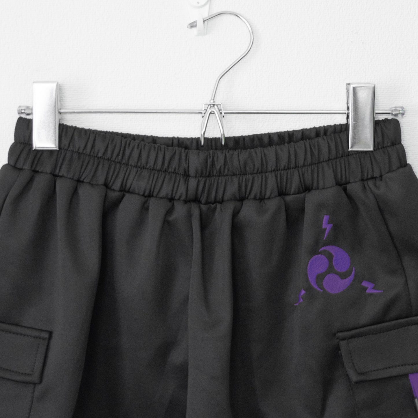 ACDC RAG CYBER PUNK 渦雷 ショートパンツ PURPLE BLACK