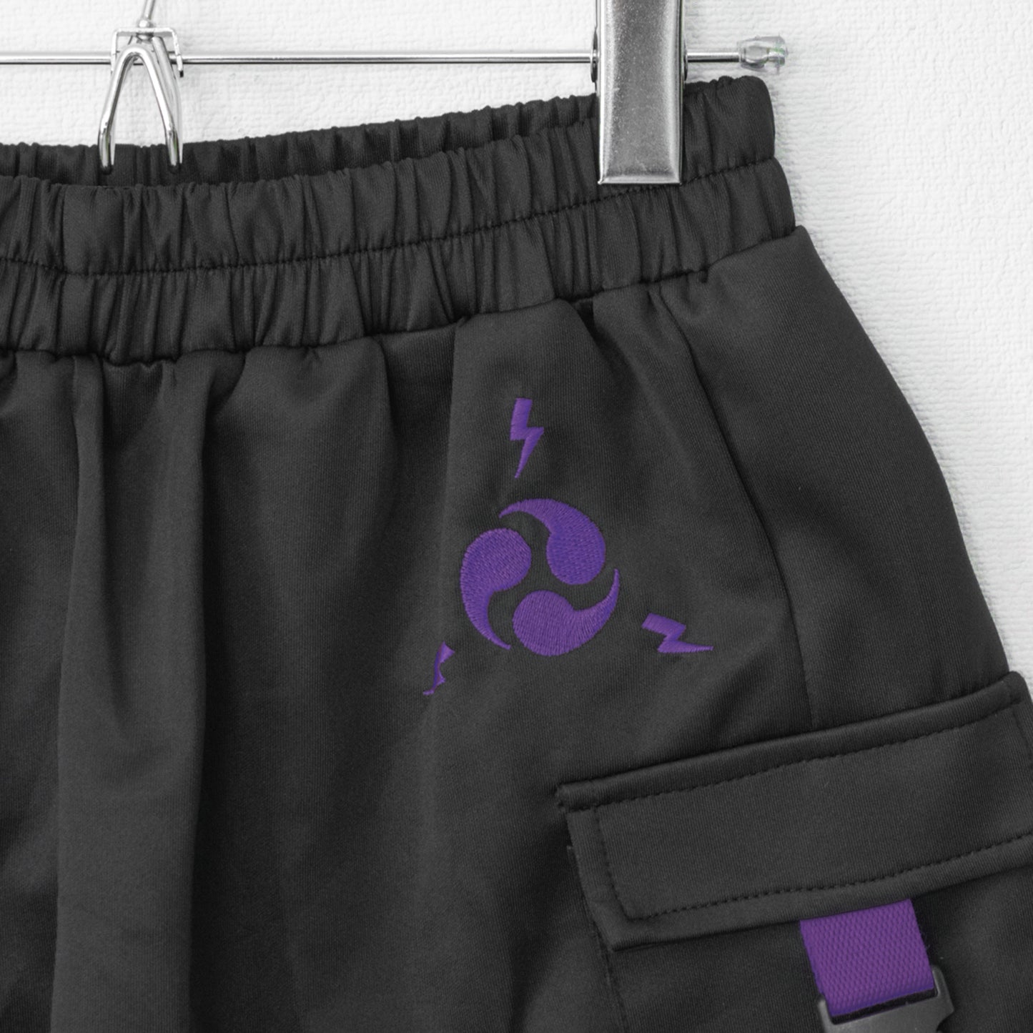 ACDC RAG CYBER PUNK 渦雷 ショートパンツ PURPLE BLACK