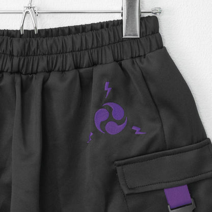 ACDC RAG CYBER PUNK 渦雷 ショートパンツ PURPLE BLACK