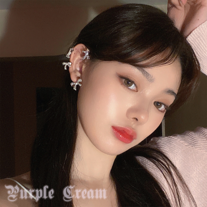 Purple Cream プチリボンイヤーカフ P916