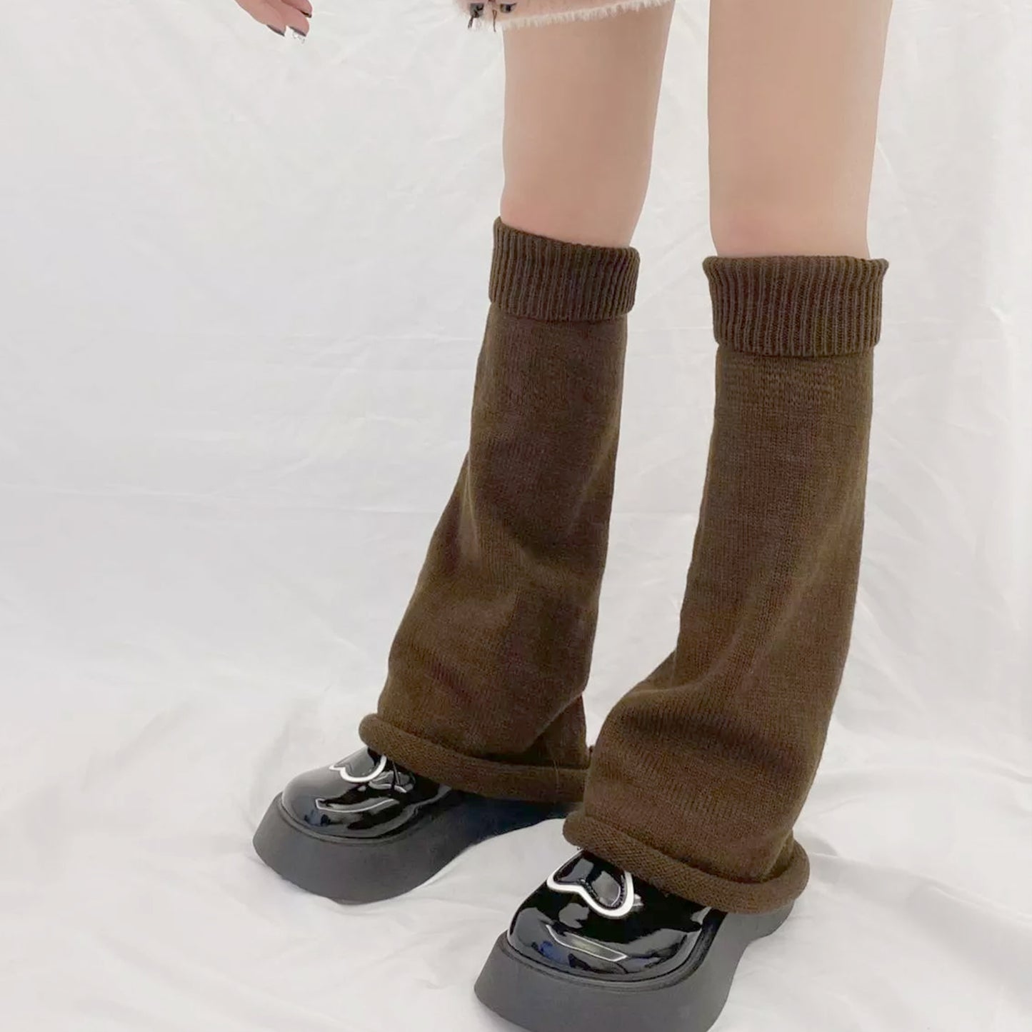 40cm length elasticless leg warmers loose socks