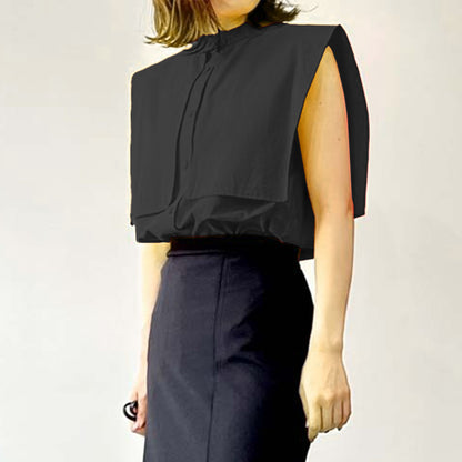 ブロードケープ ノースリーブ ブラウス