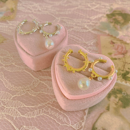 Purple Cream Pearl Ear Cuff Set P906