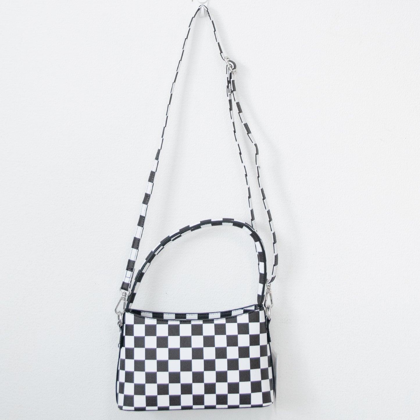 2WAY Shoulder Bag [Taupe] Black/White