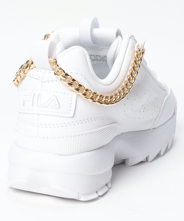 Fila disruptor white gold best sale