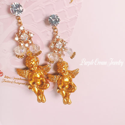 Purple Cream ヴィクトリアンエンジェル ピアス P1215