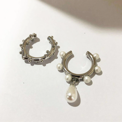 Purple Cream Pearl Ear Cuff Set P906