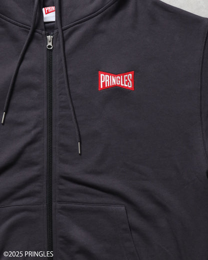 PRINGLES Back Face Zip Hoodie in Charcoal