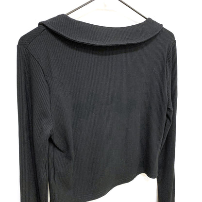 Metal Plate Shirring Rib Top BLACK