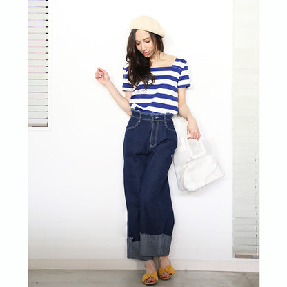 Border Square Top BLUE/WHITE