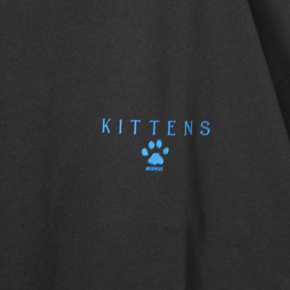 Nameneko Back Photo Over Silhouette Short Sleeve T-Shirt BLACK