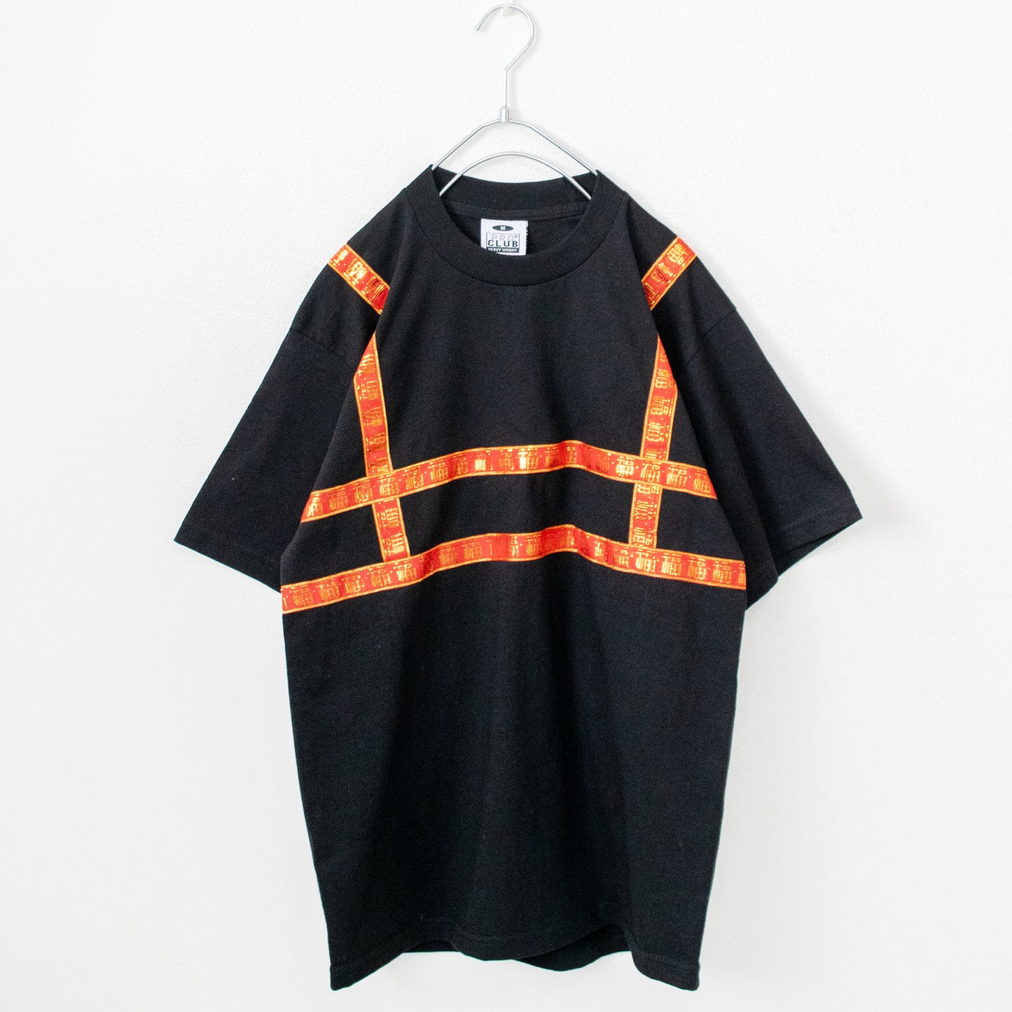 China Tape Harness Style Big T-Shirt BLACK