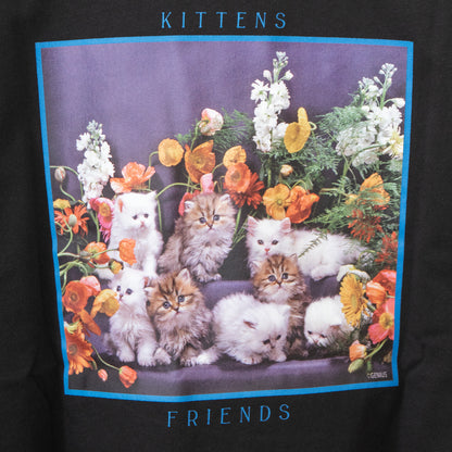 Nameneko Back Photo Over Silhouette Short Sleeve T-Shirt BLACK