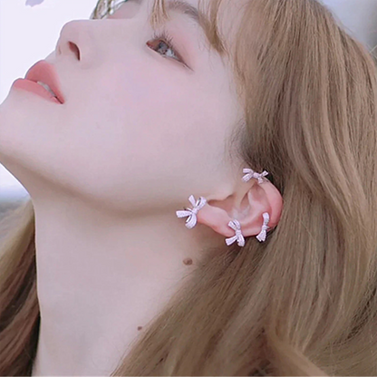 Purple Cream プチリボンイヤーカフ P916