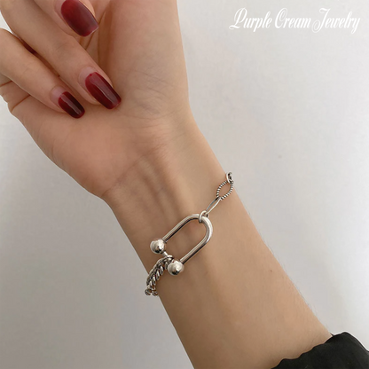 Purple Cream チェーンブレスレット P1041