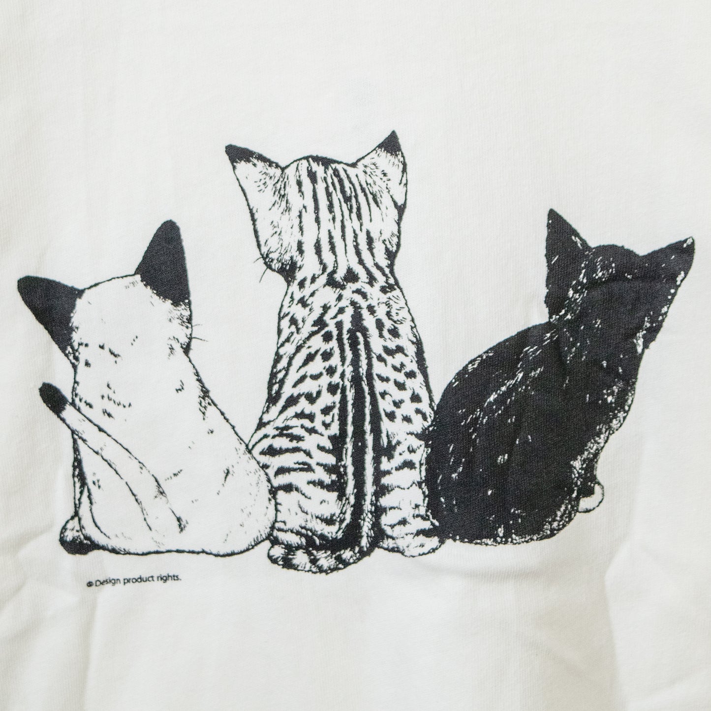 CAT print short sleeve T-shirt WHITE