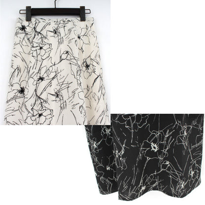 フラワープリント ストレートマキシスカート BLACK