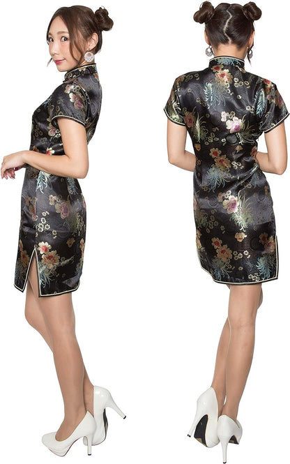 チャイナドレス ミニ丈 BLACK