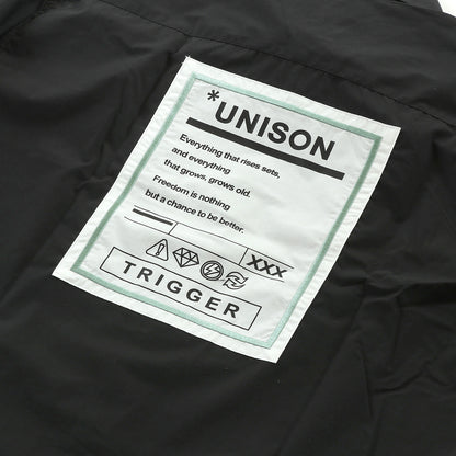 BIGシルエット パッチ 長袖 ブロードシャツ BLACK