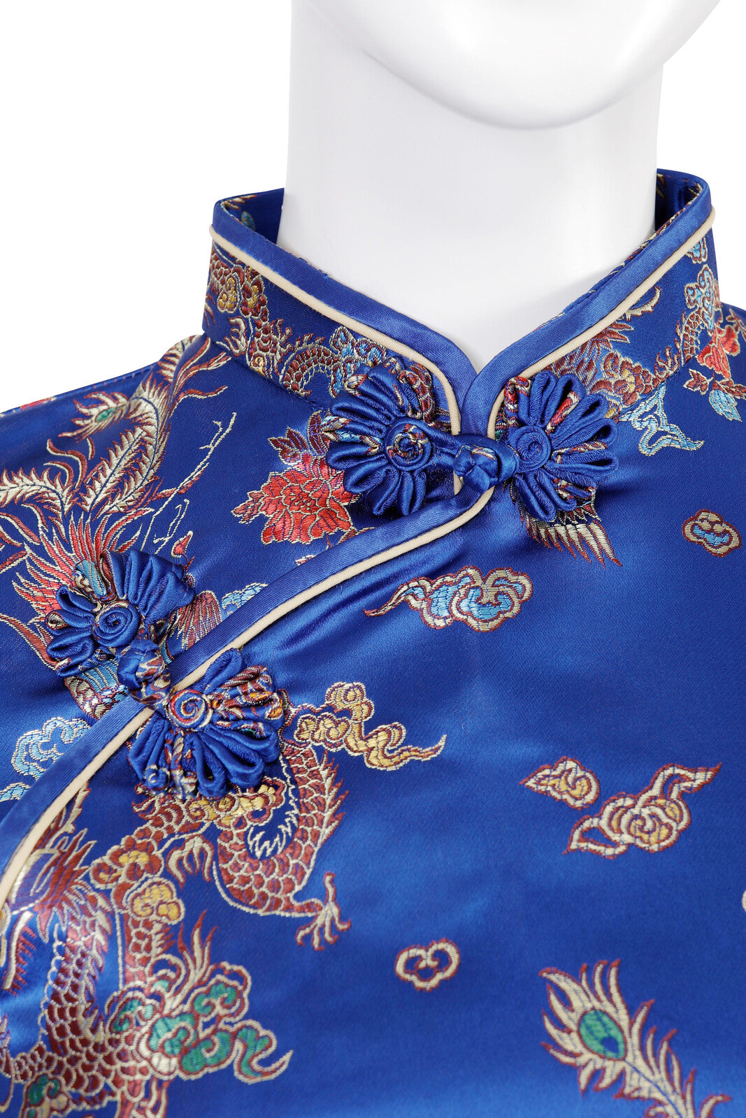 Mini-length Chinese dress, BLUE
