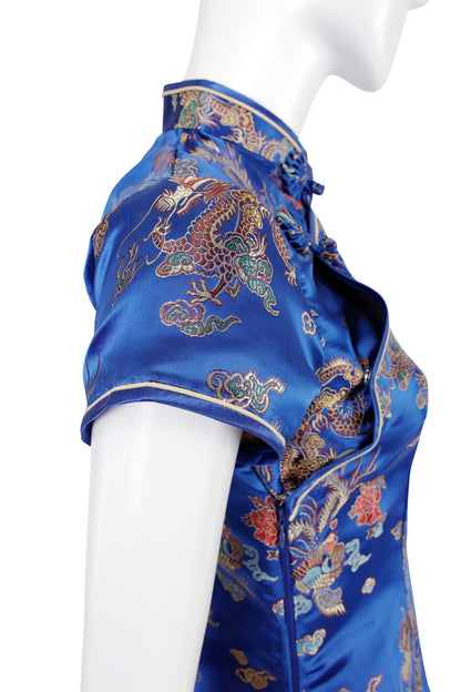 チャイナドレス ミニ丈 BLUE