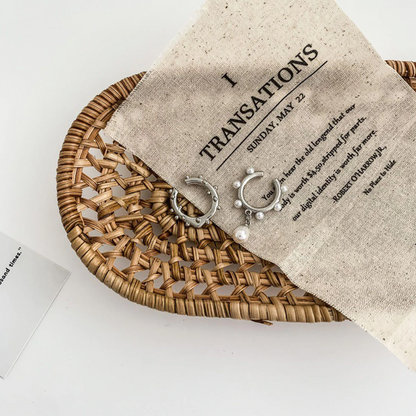 Purple Cream Pearl Ear Cuff Set P906